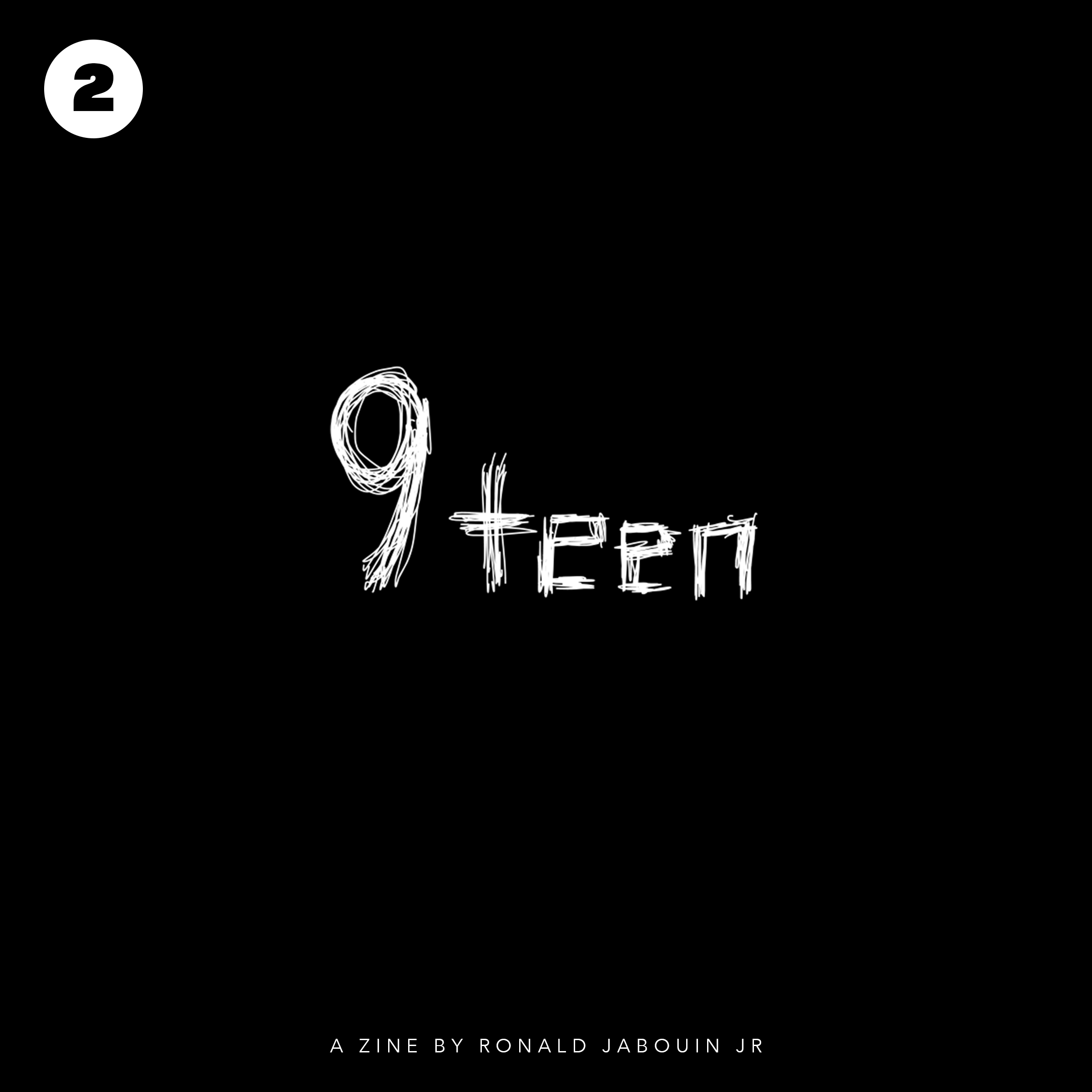 cover for my zine titled '9teen'